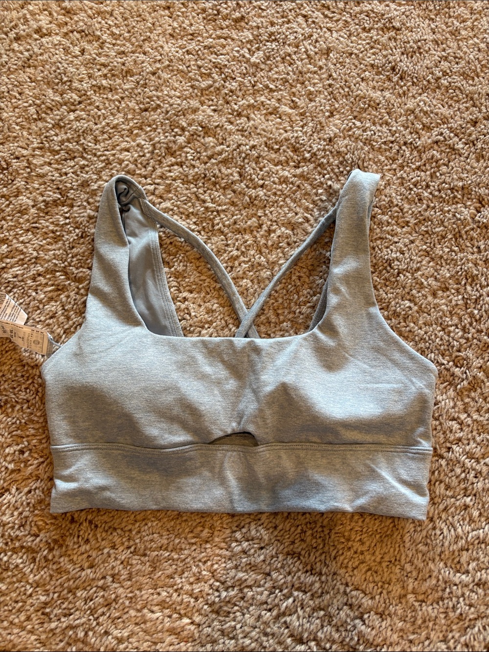 LAST CHANCE! Pale Blue Heathered Sports Bra